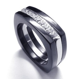 8Mm Diamentowy Pierścionek Unisex Z Tytanu
