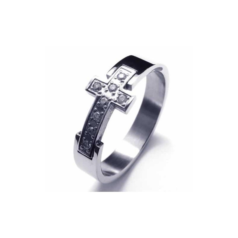 8 Mm Krzyż Diamentowy Pierścień Unisex Tytanowy