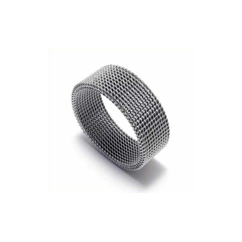 Pierścień Z Siatki Unisex 8 Mm Z Tytanu Pierścień Z Siatki Unisex 8 Mm Z Tytanu