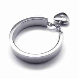 Pierścionek Z Tytanu W Kształcie Serca Z Diamentami O Średnicy 5 Mm
