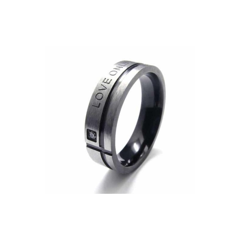 Love Only You Męski Pierścień 6Mm Czarny Tytan Love Only You Męski Pierścień 6Mm Czarny Tytan
