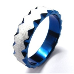 6 Mm Unisex Niebieski Tytanowy Pierścień