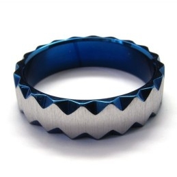 6 Mm Unisex Niebieski Tytanowy Pierścień