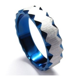 6 Mm Unisex Niebieski Tytanowy Pierścień
