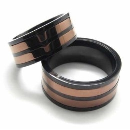 8 Mm Tytanowy Pierścionek Z Dwoma Kółkami Intarsjowany Court Band