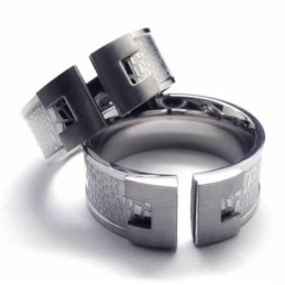 8 Mm Męski Designerski Pierścionek Z Tytanu