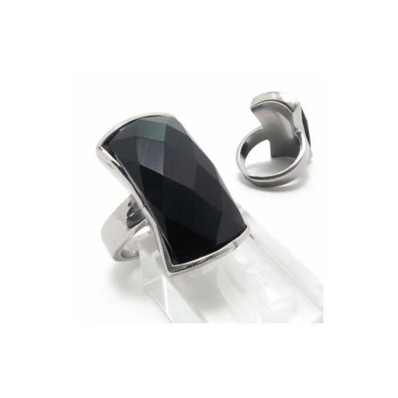 Czarny Agat 13 Mm Tytanowy Inkrustowany Pierścień Court Band Czarny Agat 13 Mm Tytanowy Inkrustowany Pierścień Court Band