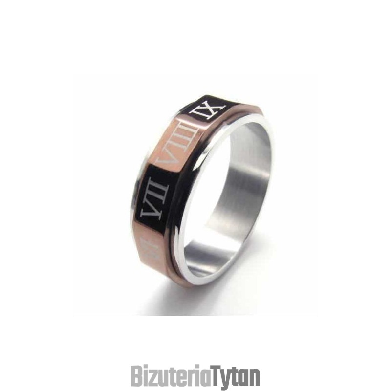 Pierścionek Męski Z Tytanu Z Cyframi Rzymskimi 7 Mm Pierścionek Męski Z Tytanu Z Cyframi Rzymskimi 7 Mm