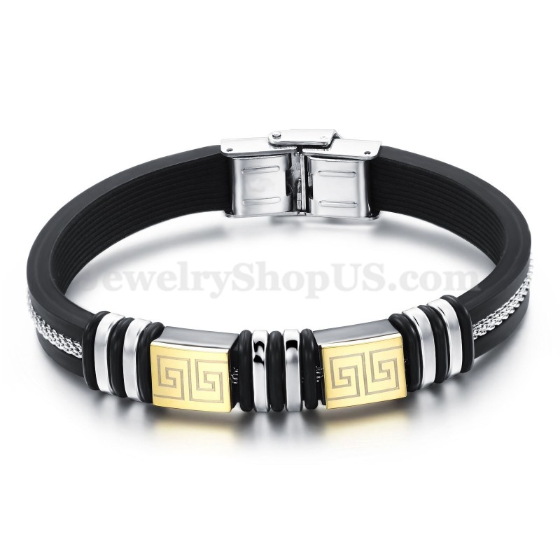 Elegancka Nowa Bransoleta Męska Tytanowa C932