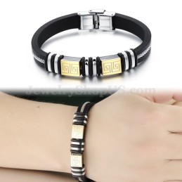 Elegancka Nowa Bransoleta Męska Tytanowa C932
