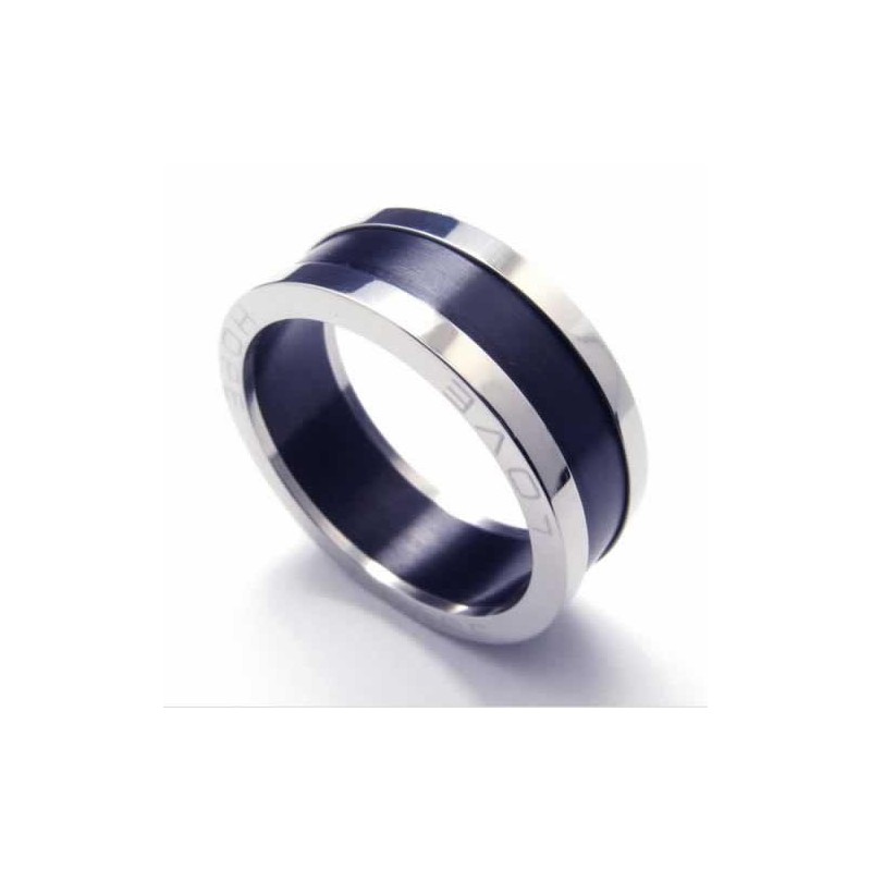 Pierścień Love 8Mm Z Czarnego Tytanu