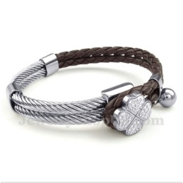 Bransoleta Męska Clover Leather Titanium