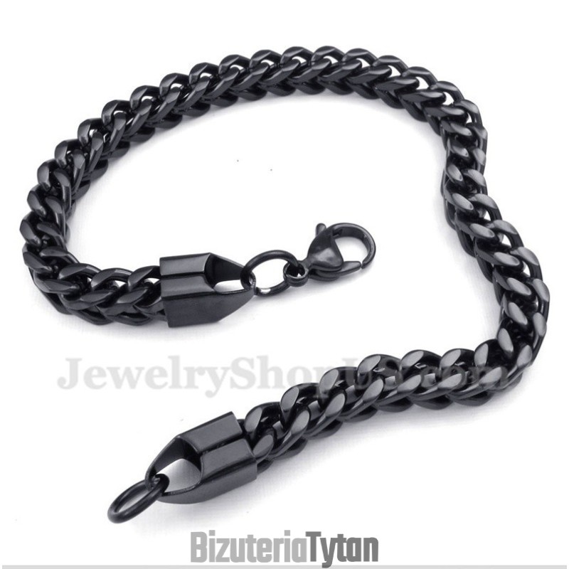 Bransoleta Męska Z Tytanu W Kolorze Czarnym