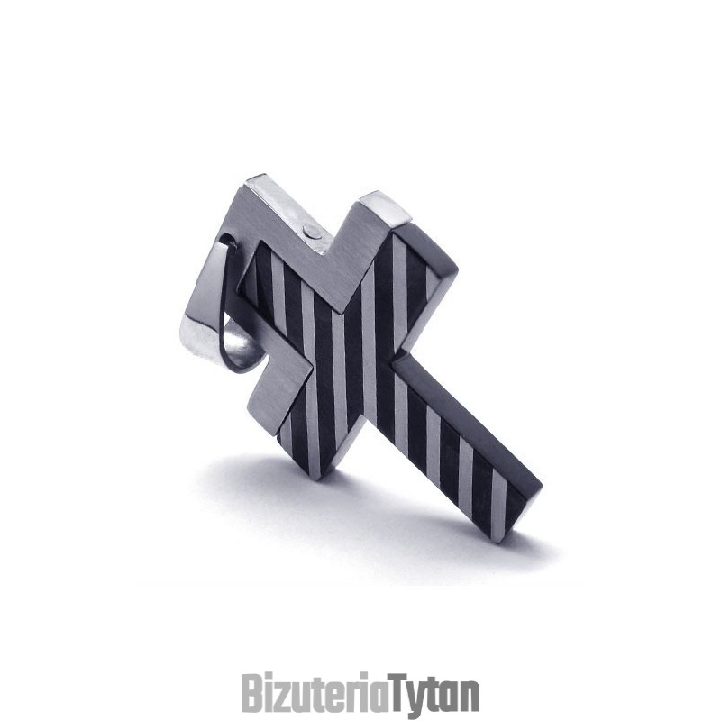 Nowy Styl Krzyż Pleciony Wisiorek Tytanowy