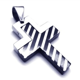 Nowy Styl Krzyż Pleciony Wisiorek Tytanowy
