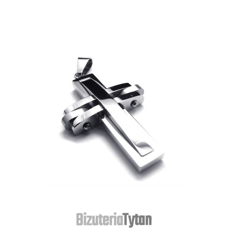 Obrotowy Krzyż Wisiorek Tytanowy