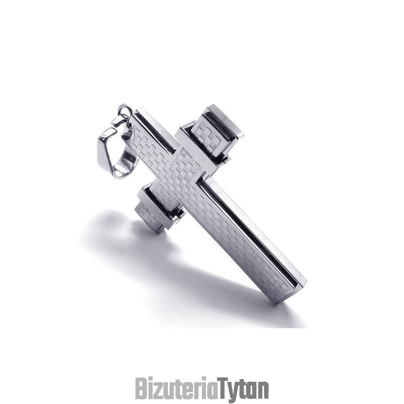 Wisiorek Modny Krzyż Tytanowy (Srebrny) Wisiorek Modny Krzyż Tytanowy (Srebrny)