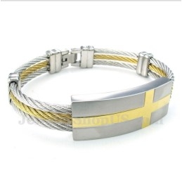 Męska Tytanowa Bransoletka Typu Cross Cable