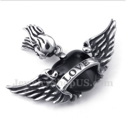 Męski Tytanowy Wisiorek Love Black Diamond Wings Z Bezpłatnym Łańcuszkiem