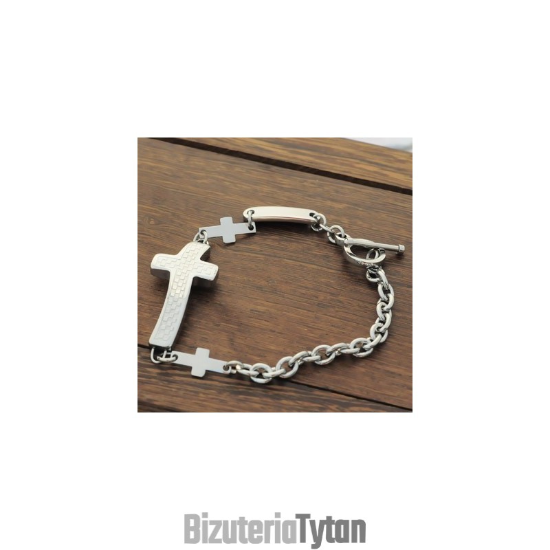 Męskie Bransoletki Z Tytanu Z Krzyżem Męskie Bransoletki Z Tytanu Z Krzyżem