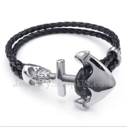 Bransoleta Męska Anchor Leather Titanium