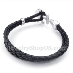 Bransoleta Męska Anchor Leather Titanium