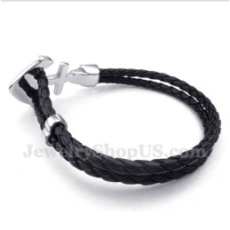 Bransoleta Męska Anchor Leather Titanium