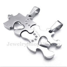 Wisiorek Dla Pary Z Tytanu Puzzle Z Bezpłatnym Łańcuszkiem (Jedna Para)