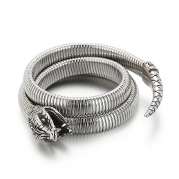 Modna Bransoletka Typu Snake Type Multi-Loop Opening Titanium Dla Mężczyzn