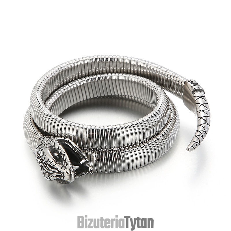 Modna Bransoletka Typu Snake Type Multi-Loop Opening Titanium Dla Mężczyzn Modna Bransoletka Typu Snake Type Multi-Loop Opening Titanium Dla Mężczyzn
