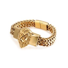 Bransoletka Retro Lion Head Titanium Dla Mężczyzn