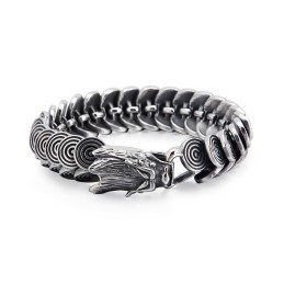 Modna Fajna Tytanowa Głowa Smoka Biżuteria Dla Mężczyzn Vintage Tide Men Casting Titanium Dragon Bracelet