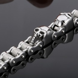 Bransoletka Cool Skull Bicycle Chain Titanium Dla Mężczyzn