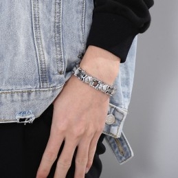 Bransoletka Cool Skull Bicycle Chain Titanium Dla Mężczyzn