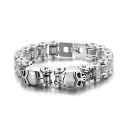 Bransoletka Cool Skull Bicycle Chain Titanium Dla Mężczyzn