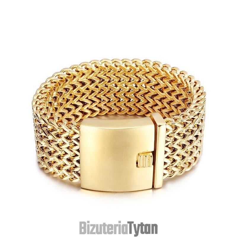 Bransoleta Męska Fashion Square Fish Scale Z Tytanu