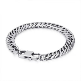 Bransoletka Męska Z Kwadratową Klamrą I Łańcuszkiem Tide Accessories Fashion Titanium Vertebrae
