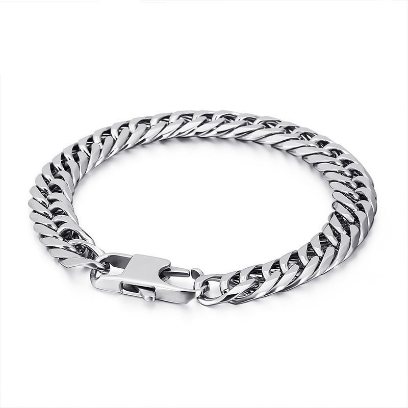 Bransoletka Męska Z Kwadratową Klamrą I Łańcuszkiem Tide Accessories Fashion Titanium Vertebrae