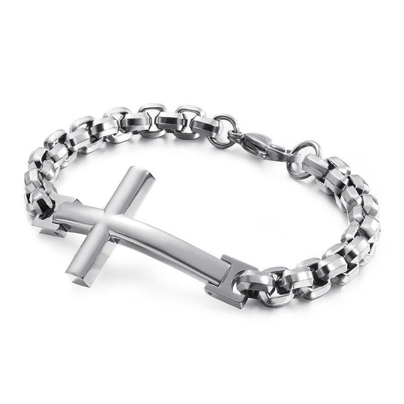 Bransoletka Męska Titanium Tide Bransoletka Męska Titanium Cross Square Akcesoria Męskie Tide