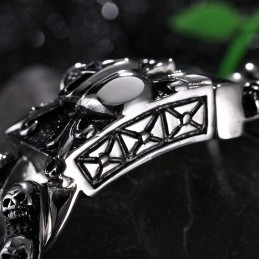 Fajna Męska Bransoletka Z Tytanu W Stylu Retro Z Czaszką Rock Chic Ghost Head Bracelet Tide Men'S Accessories