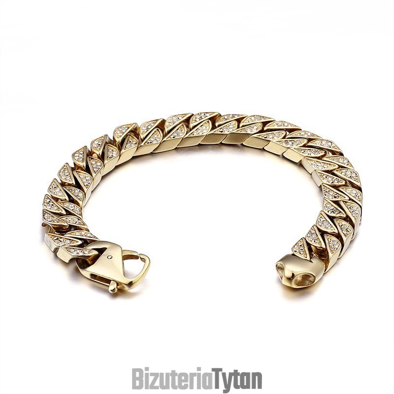 Hip Hop Cool Męska Biżuteria Tytanowa Pełny Zestaw Diamentów Duży Złoty Łańcuch Hip Hop Cool Męska Biżuteria Tytanowa Pełny Zestaw Diamentów Duży Złoty Łańcuch