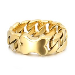 Nowa Kubański Łańcuszek Cool Bone Insert Clasp Polerowana Męska Bransoletka
