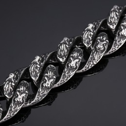 Bransoletka Vintage Cool Lion Head Titanium Dla Mężczyzn