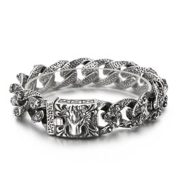 Bransoletka Vintage Cool Lion Head Titanium Dla Mężczyzn