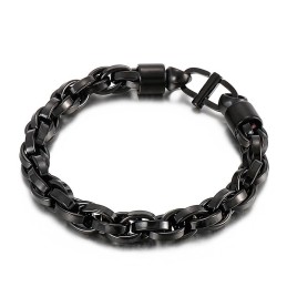 Bransoleta Męska Oval Twist Chain Day Letter Clasp Titanium
