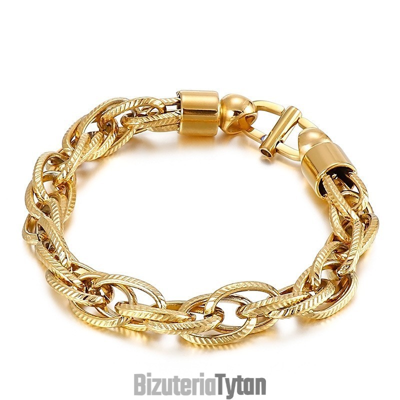 Męski Owalny Naszyjnik Typu Twist Z Zapięciem Sunburst Z Tytanu Męski Owalny Naszyjnik Typu Twist Z Zapięciem Sunburst Z Tytanu