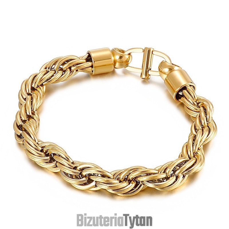 Męski Owalny Naszyjnik Typu Twist Z Zapięciem Sunburst Z Tytanu