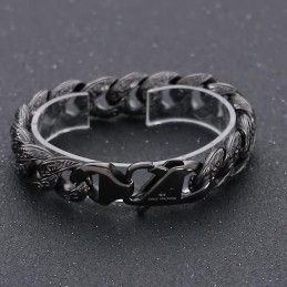 Bransoletka Vintage Cool Gunmetal Plated Titanium Pattern Dla Mężczyzn