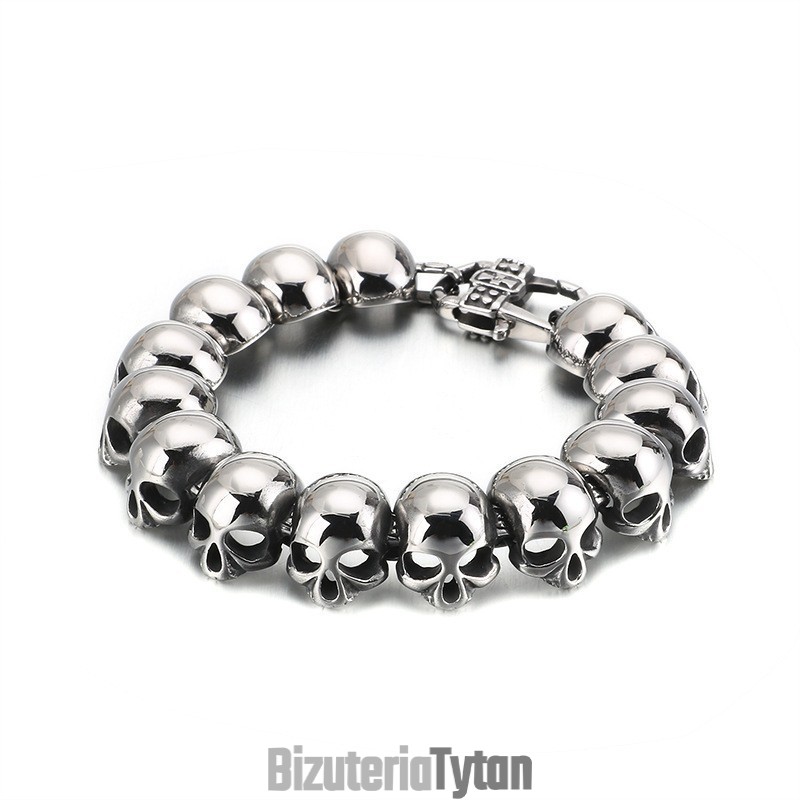 Bransoletka Cool Skull Titanium Dla Mężczyzn Bransoletka Cool Skull Titanium Dla Mężczyzn