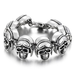 Bransoletka Vintage Cool Rock Skull Titanium Dla Mężczyzn